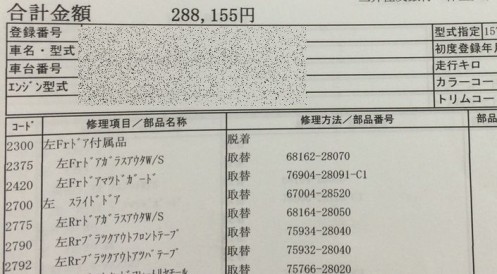 修理場の見積もり